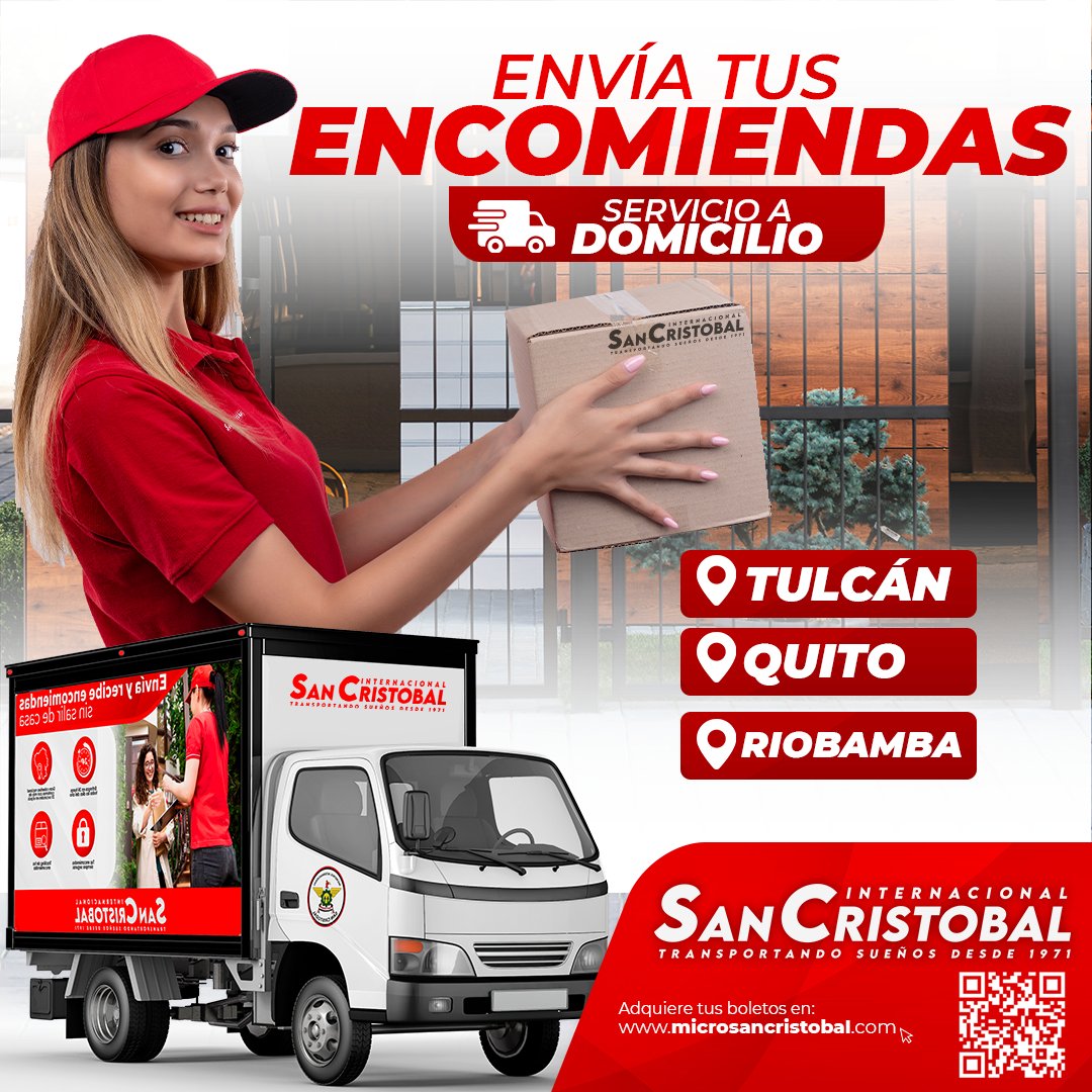 sancristobalec's tweet photo. Envia y recibe tus encomiendas en la puerta de tu casa 🚌🏠
Servicio disponible para las ciudades de: TULCÁN - QUITO - RIOBAMBA https://t.co/dCWD0QNW90