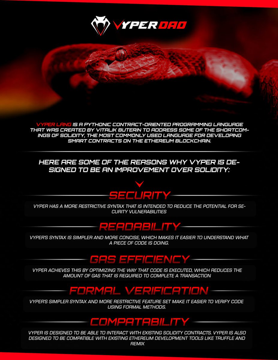 #Vyper beats #Solidity 

$VY #VYPERDAO #Vyperlang