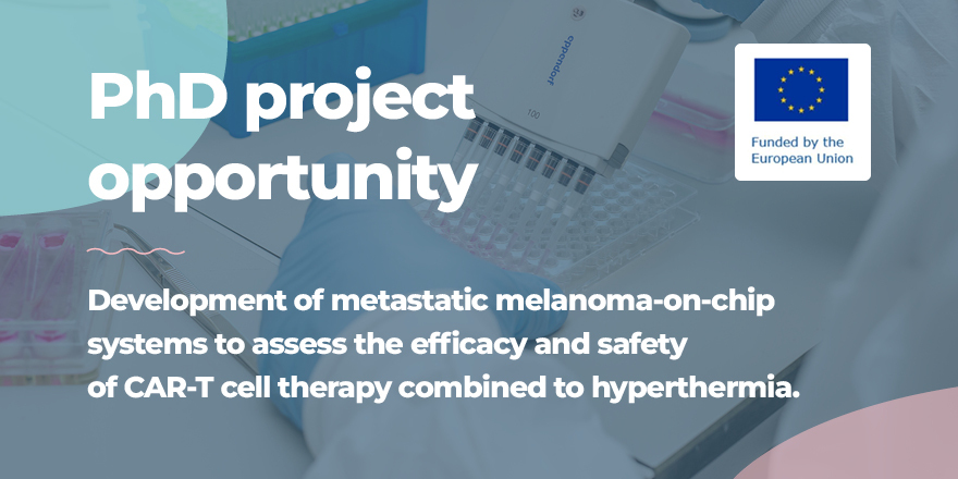 📢  Exciting #OrganOnChip #PhDposition | <a href="/MSCANetwork/">MSCA-NET</a> #HorizonEU “MELOMANES”!
Project title: Development of #metastaticmelanoma -on-chip systems to assess safety and efficacy of CAR-T cell therapy combined to hyperthermia.
Full details: bit.ly/41s3TRh