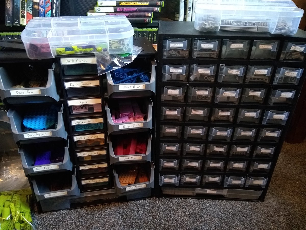 CthulhuToo's tweet photo. Getting my "store" semi-organized finally. Anyone have recommendations for cheap drawers like these? https://t.co/oRzO7TM863