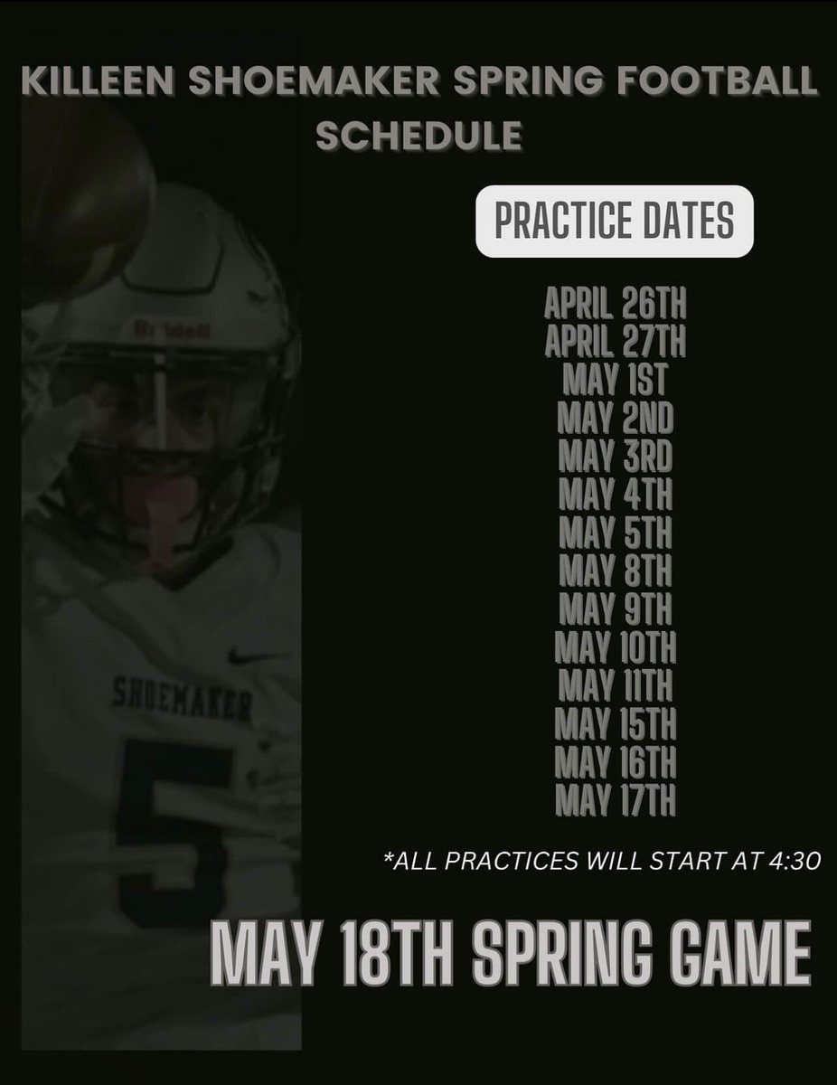 DscoJr's tweet photo. Spring practice dates. https://t.co/rLjoGo0eAd
