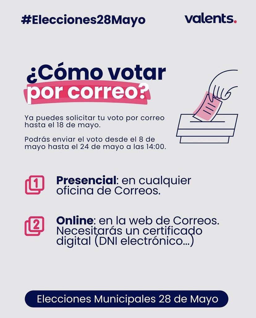 Valents_SPRibes's tweet photo. Recuerda que puedes votar por correo. 
@santperederibes con @oskleon1 @valents_cat 
#eleccionesmunicipales2023 
#eleccionesmunicipales2023 https://t.co/Aav7mpVRYC