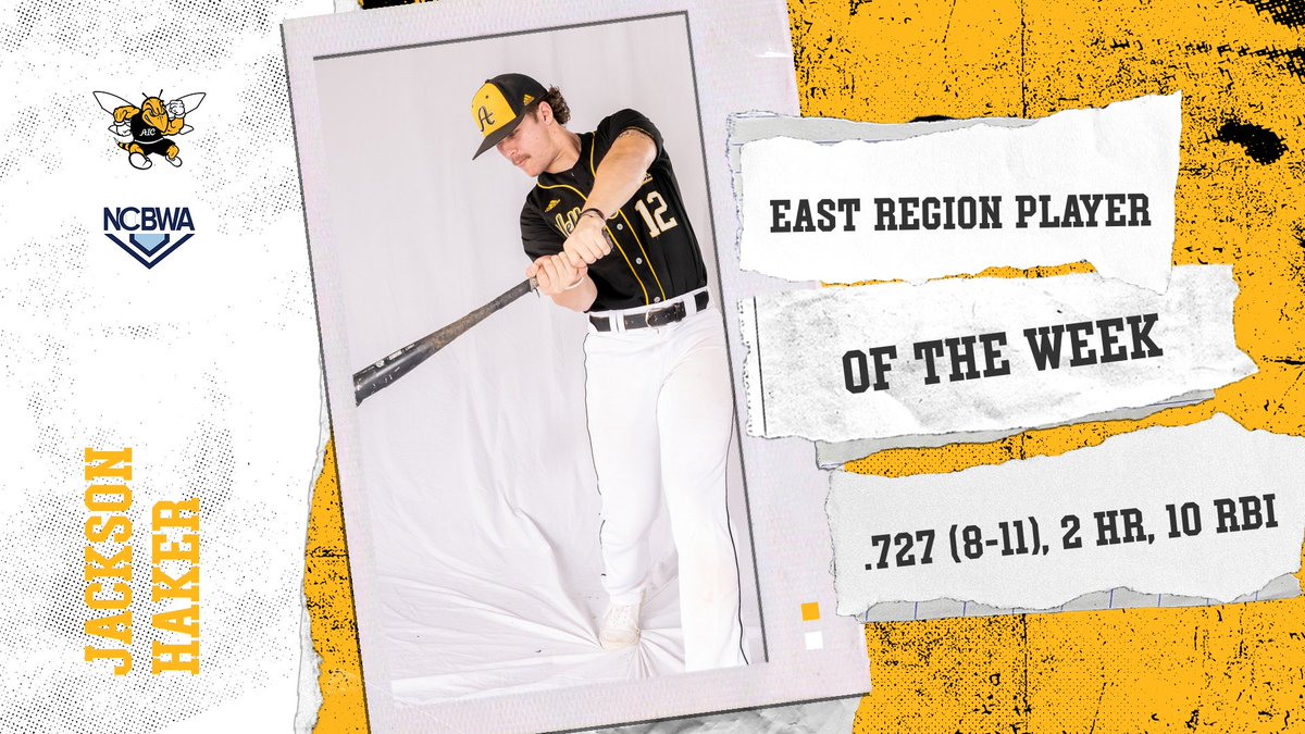 Give it up once more for <a href="/AIC_Baseball/">AIC Baseball</a>'s Jackson Haker, the <a href="/NCBWA/">NCBWA</a> East Region Player of the Week!

#AICommitted #NE10Embrace