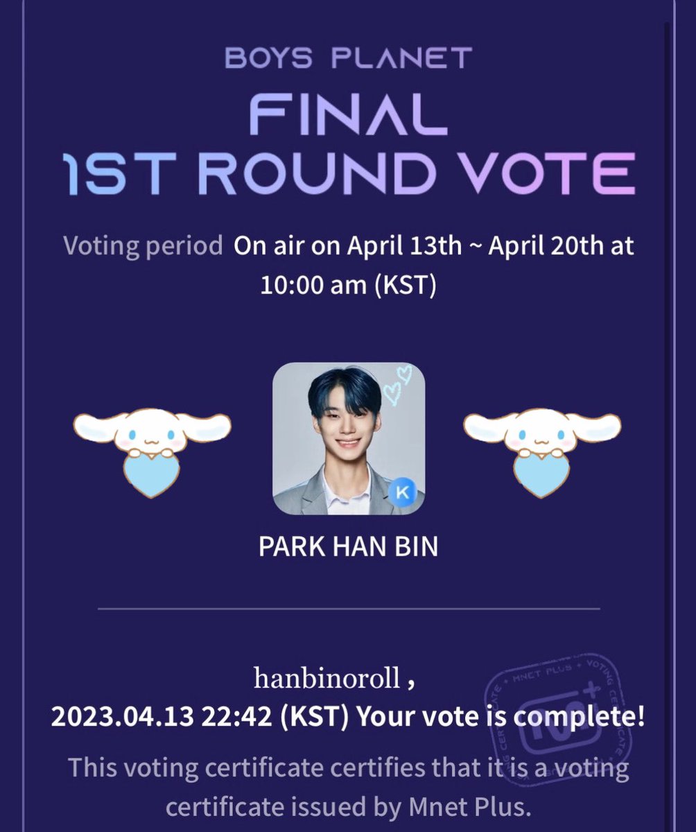 hanbinoroll's tweet photo. ★ #BOYSPLANET #PARKHANBIN FINAL VOTE $50 USD GIVEAWAY ★

usa/worldwide 🆗

rules:
- like + rt
- vote for PARK HANBIN on mnet plus app
- reply with voting proof (screenshot with watermark, user, date, time)

⏰ NOW - APR 20 10AM KST

#보이즈플래닛 #박한빈 https://t.co/sDiuQlyzfd
