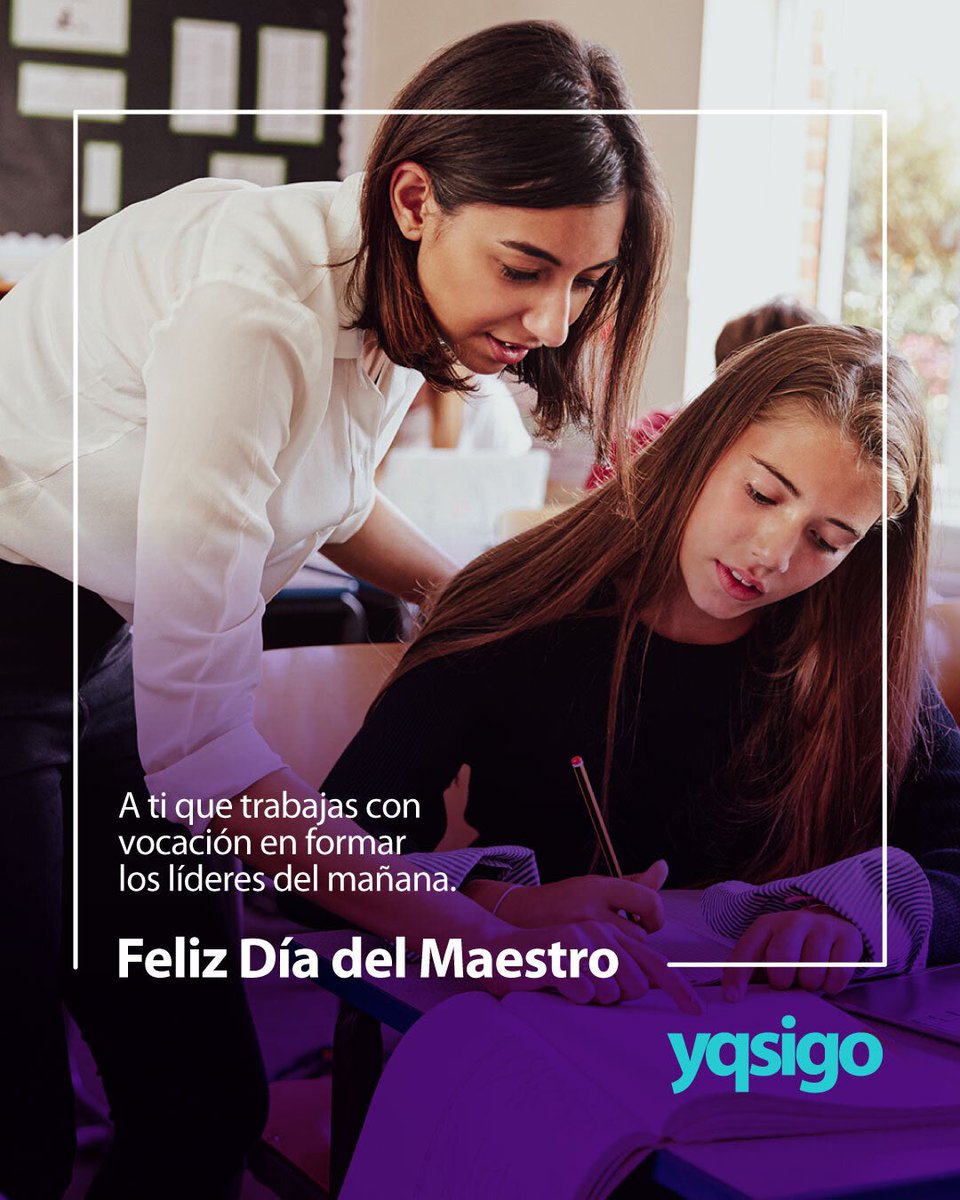 Yqsigo's tweet photo. En este #DíaDelMaestro 🧑‍🏫👩‍🏫, queremos agradecer y rendir homenaje a todos los docentes por su incansable labor en la formación de las nuevas generaciones. 🤓

Su dedicación y compromiso con nuestros proyectos son fundamentales para la construcción de verdaderos líderes del mañana https://t.co/CWl2FN561v