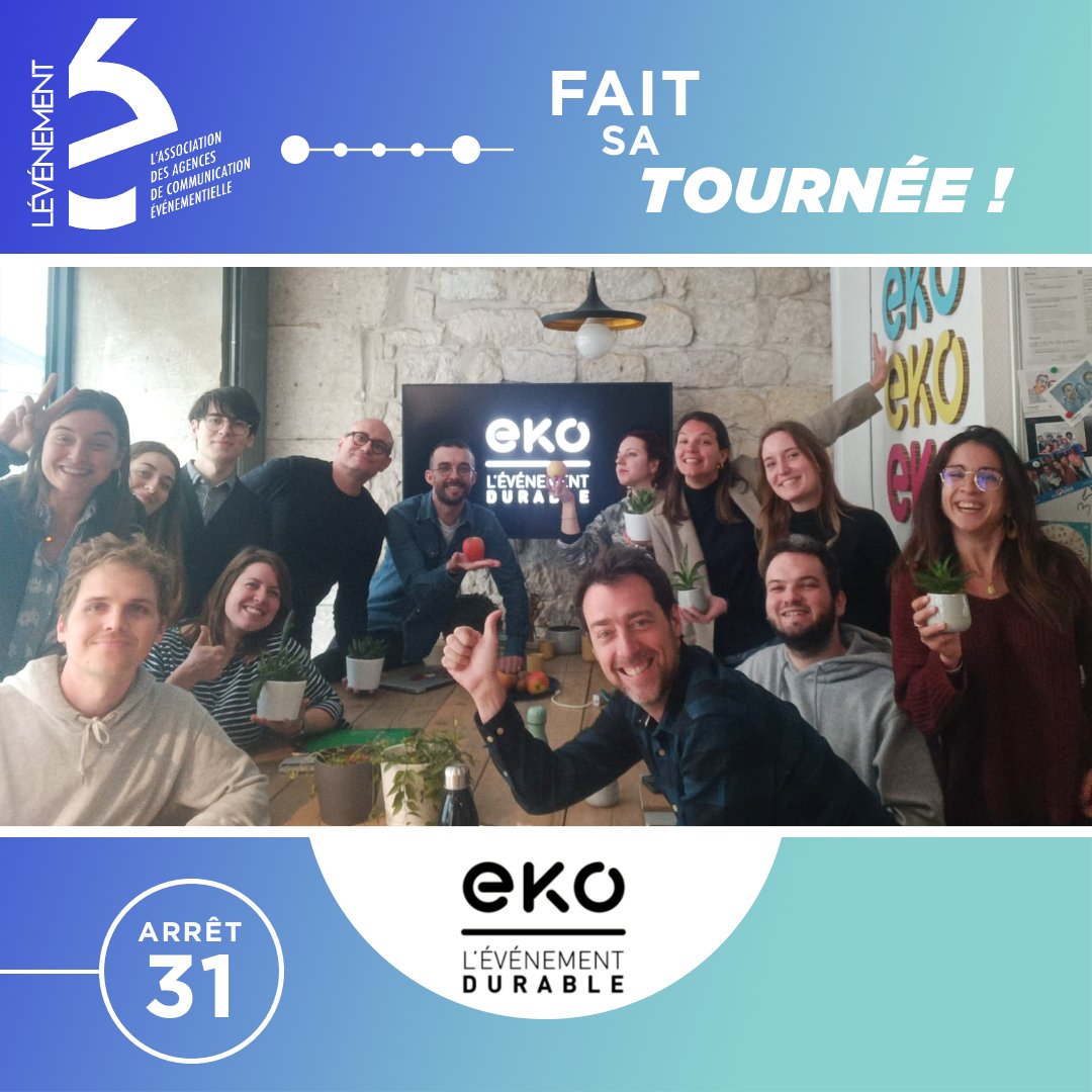 LEVENEMENTAsso's tweet photo. ✋ Arrêt 31 pour le bus de La Tournée 🚌

Aujourd’hui, nous nous sommes rendu chez @ekoEvents qui nous a accueilli avec un quizz ardu 😉

Merci à toute l’équipe pour ce moment de convivialité !

#LÉVÉNEMENT #eventprofsFR #LaTournée #RSE #événementresponsable #ekoevent https://t.co/DbIZaJqx4E