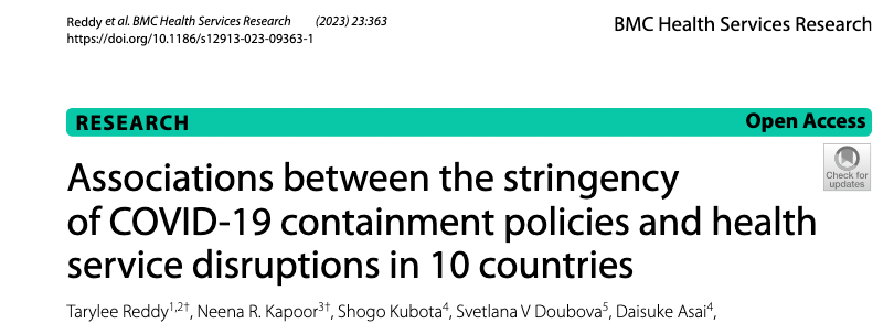 In @HSRatBMC we show that COVID containment measures were linked to disruptions in health services in 2020 rdcu.be/c9MKX @neenaranee @mkruk @MRCza @GHP_HarvardChan @GWpublichealth