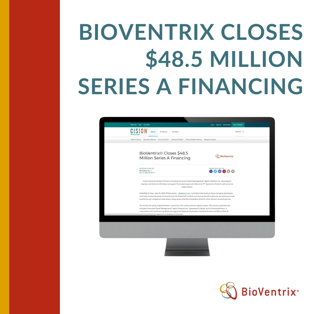 BioVentrix (@bioventrix) on Twitter photo We've closed a $48.5M #SeriesA financing round. This funding supports our #PremarketApproval submission for the #ReviventTC, expanding access to allow additional procedures. We've also appointed Raphael Wisniewski & Bihua Chen to our Board of Directors:  prn.to/4005YTC We've closed a $48.5M #SeriesA financing round. This funding supports our #PremarketApproval submission for the #ReviventTC, expanding access to allow additional procedures. We've also appointed Raphael Wisniewski & Bihua Chen to our Board of Directors:  prn.to/4005YTC