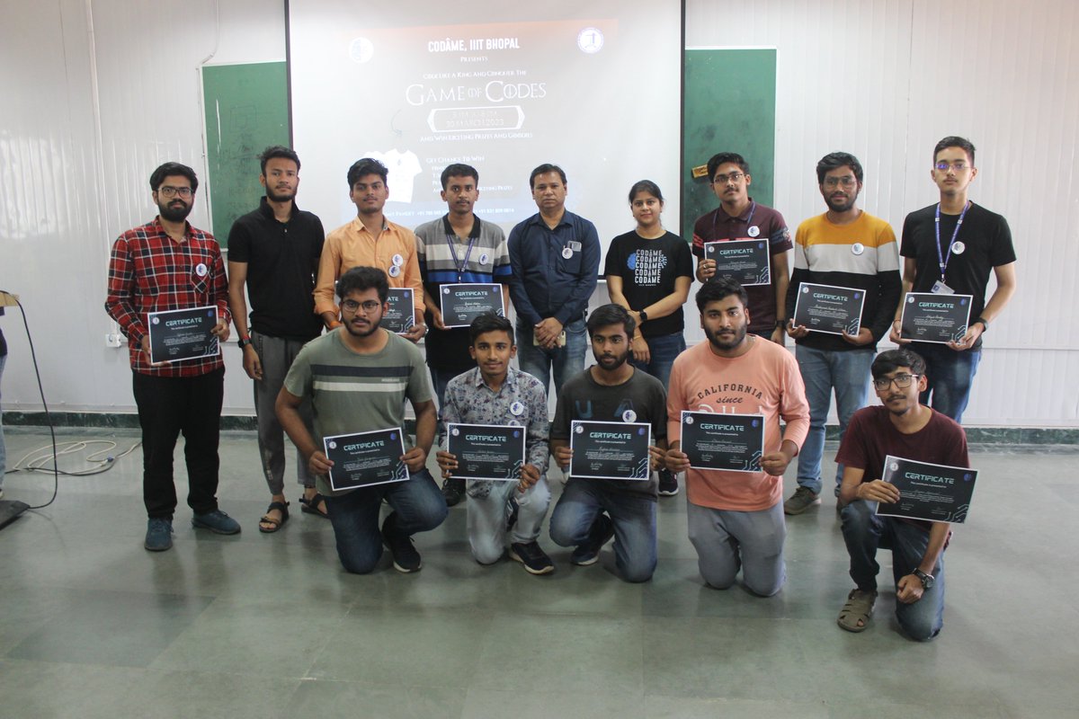 Codame_IIITB's tweet image. CODAME felicitated all the winners of Game Of Codes. 
#codameiiitb #felicitationceremony