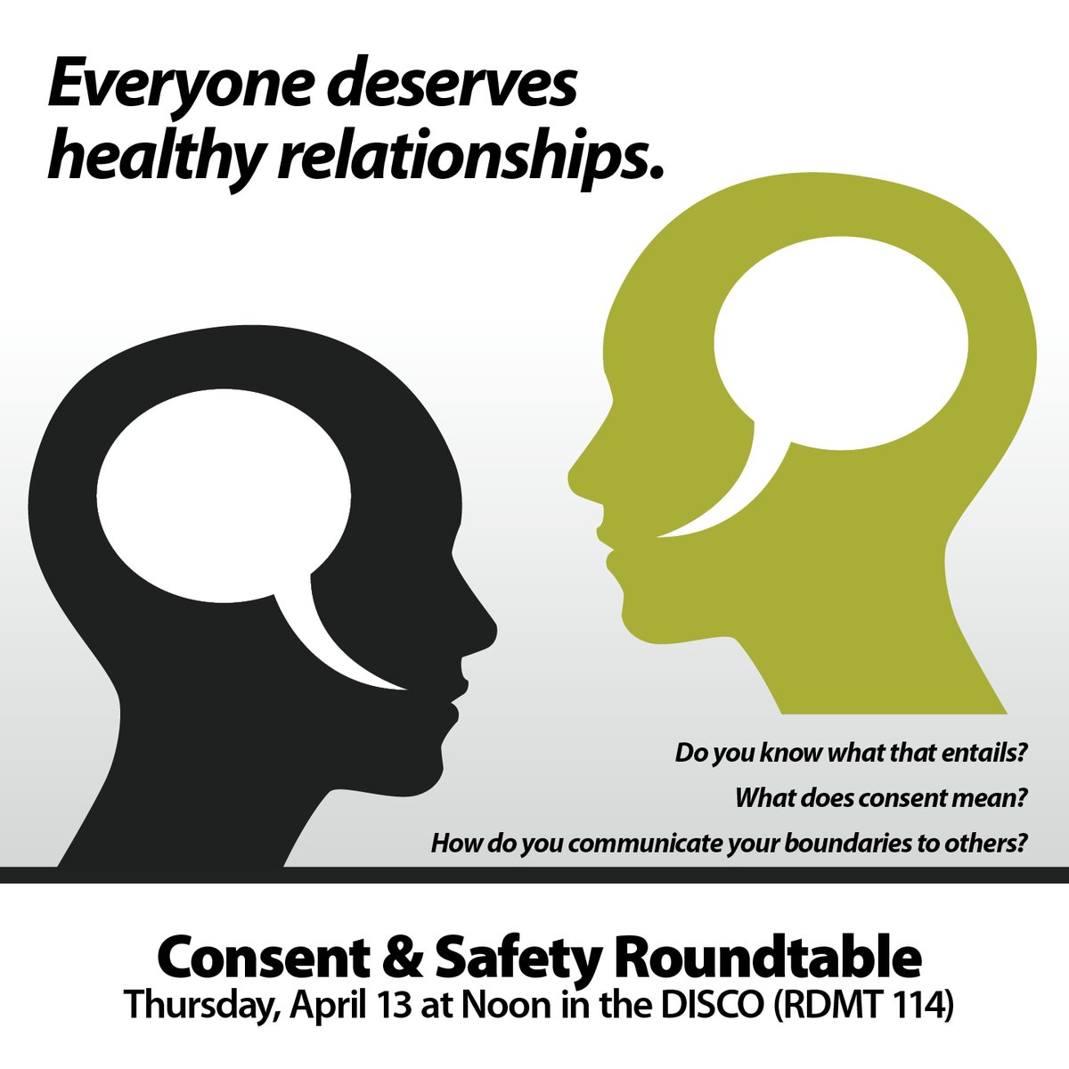 tmccnevada's tweet photo. Bring your lunch & join us in the DISCO at 12 pm today to discuss what a healthy relationship looks like!
#TMCCEvents
#studentlife https://t.co/4P9zAAausH