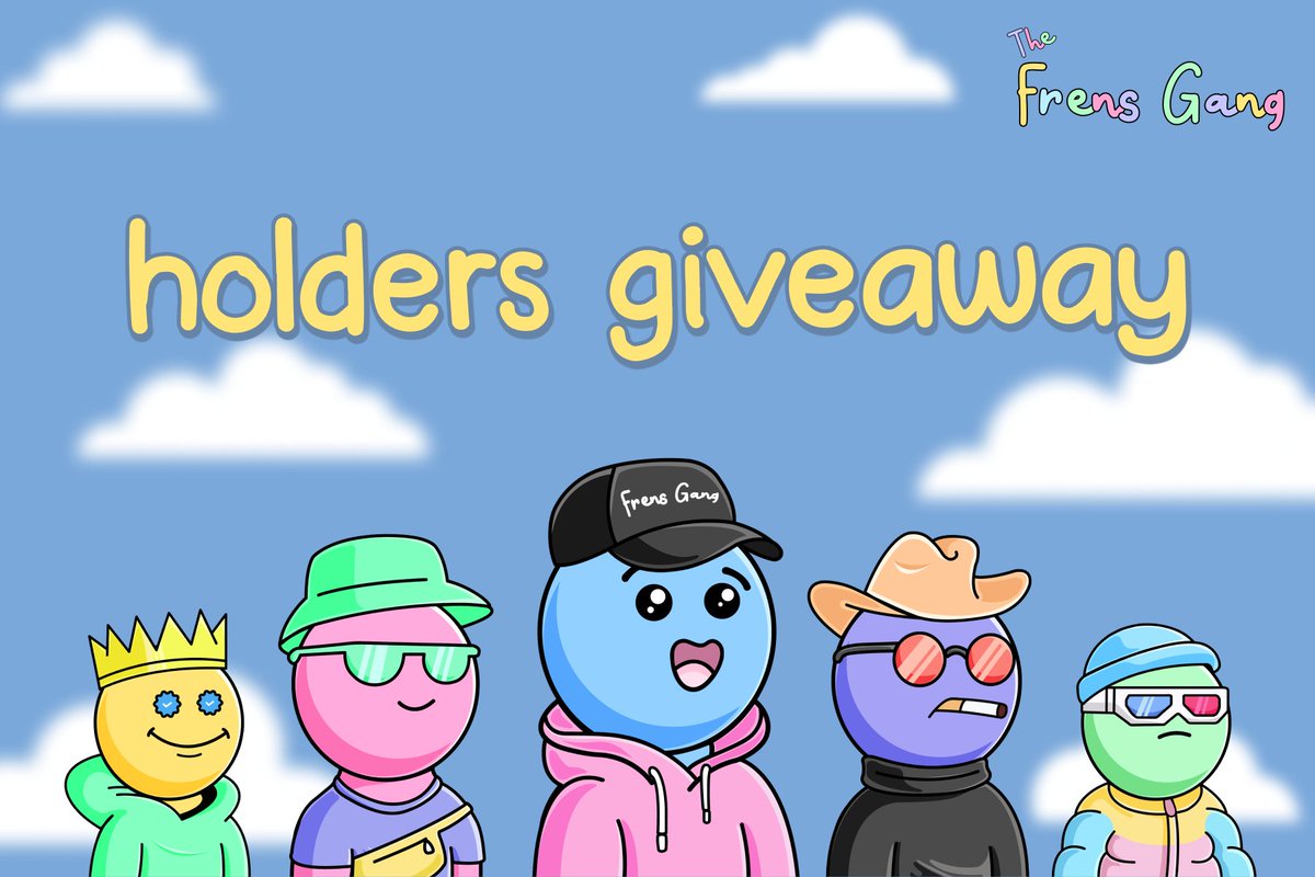 FrensGangNFT's tweet photo. Wait is over 🥳

Now is the time to claim free NFTs 👀

Our holder frens can join their respective giveaway channels &amp; react to an emoji to enter the raffle. that's it

Rewards will vary depending on how many Fren NFTs you hold 🌈

More you hold ➜ More you get 💰 https://t.co/UaSVM34ykb