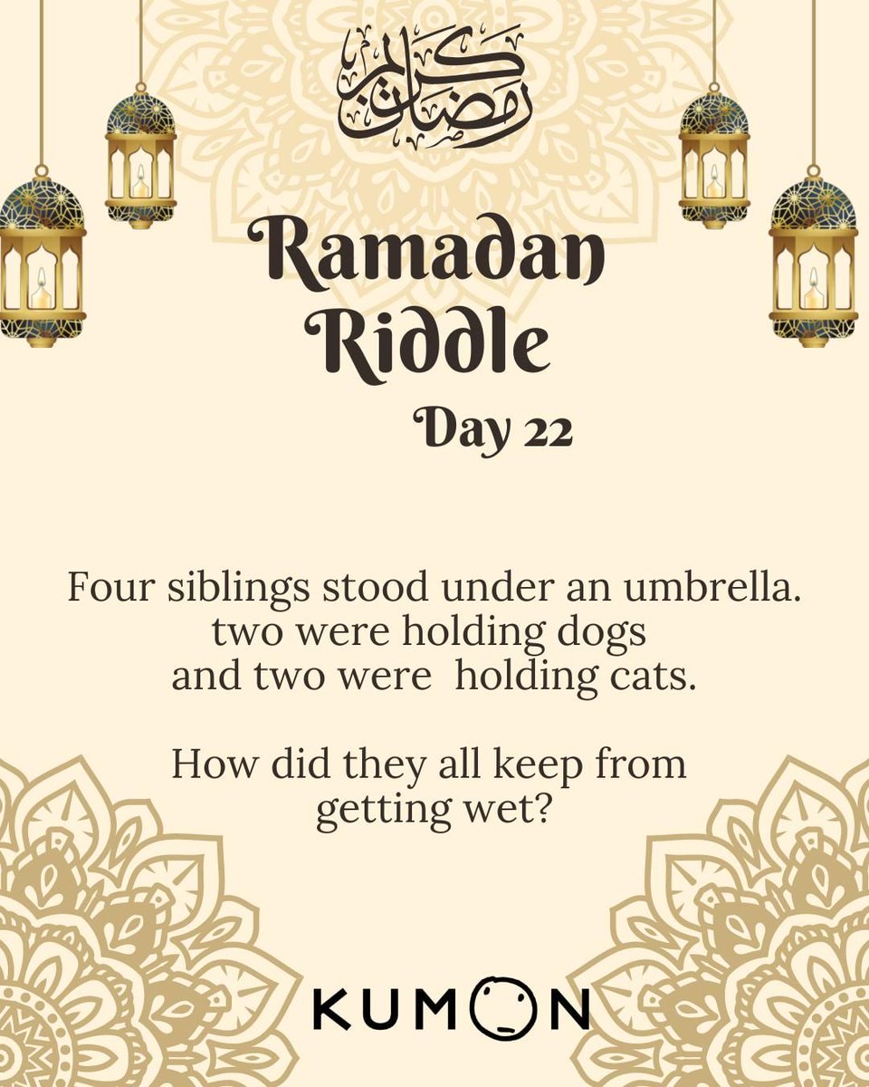 kumonbahrain's tweet photo. Ramadan Riddle 22
Can you guess what it is?

#ramadanriddle #ramadanpuzzle #whatdoyouthink? #takeaguess #ramadaninbahrain #fasting #eid #learningdoesntstop #puzzle #ramadan2023 #كيومن #kumoninbahrain #kumonbahrain #bahrain #sanad #bbs #mumsinbahrain #mumsnet #ksa #kuwait #dubai https://t.co/PmAgUL8g1L