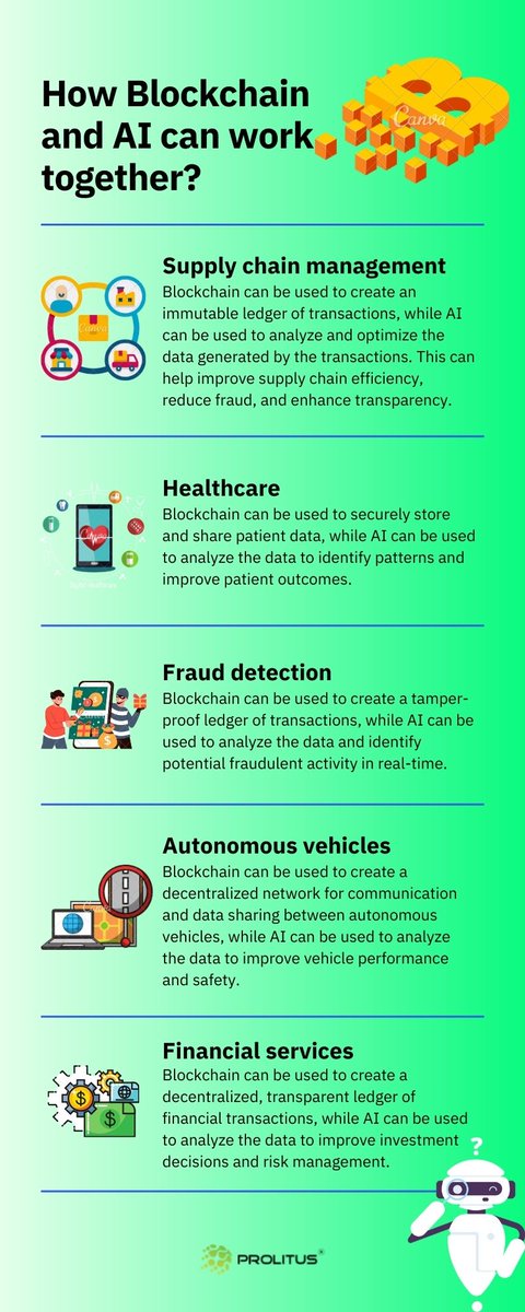 How Blockchain and AI can work together?

#blockchain #ai #technology #supplychain #healthcare #supplychainmanagement #financialservices #investment #riskmanagement #blockchaindevelopment #network #communication #data