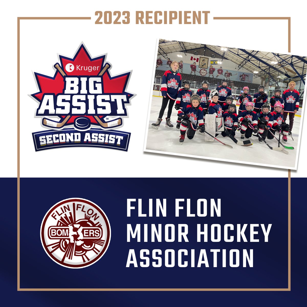 Congratulations to the winner of the Kruger Second Assist, the Flin Flon MinorHockey Association! The Second Assist is an extension of the Kruger Big Assist program that’s dedicated to building a more equitable and inclusive future for the sport. Read more krugerbigassist.ca