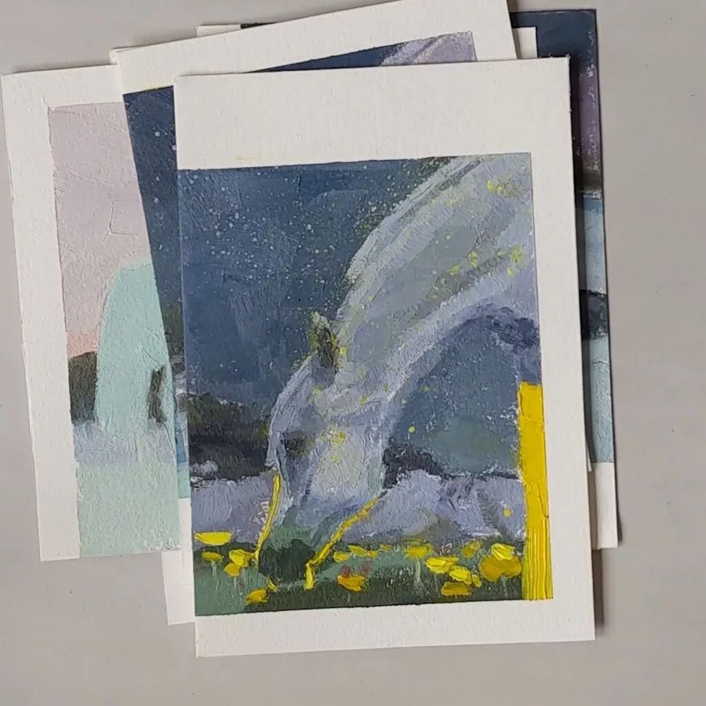 oustcat's tweet photo. Stardust 🌌

There were two of these, the other version in pink. I've found in my painting journey that if I don't have the skills to paint something, I just omit it. I work around it but intentionally move towards solving the problem with each succes… https://t.co/HMoiiBVvCd https://t.co/vIngDciGht