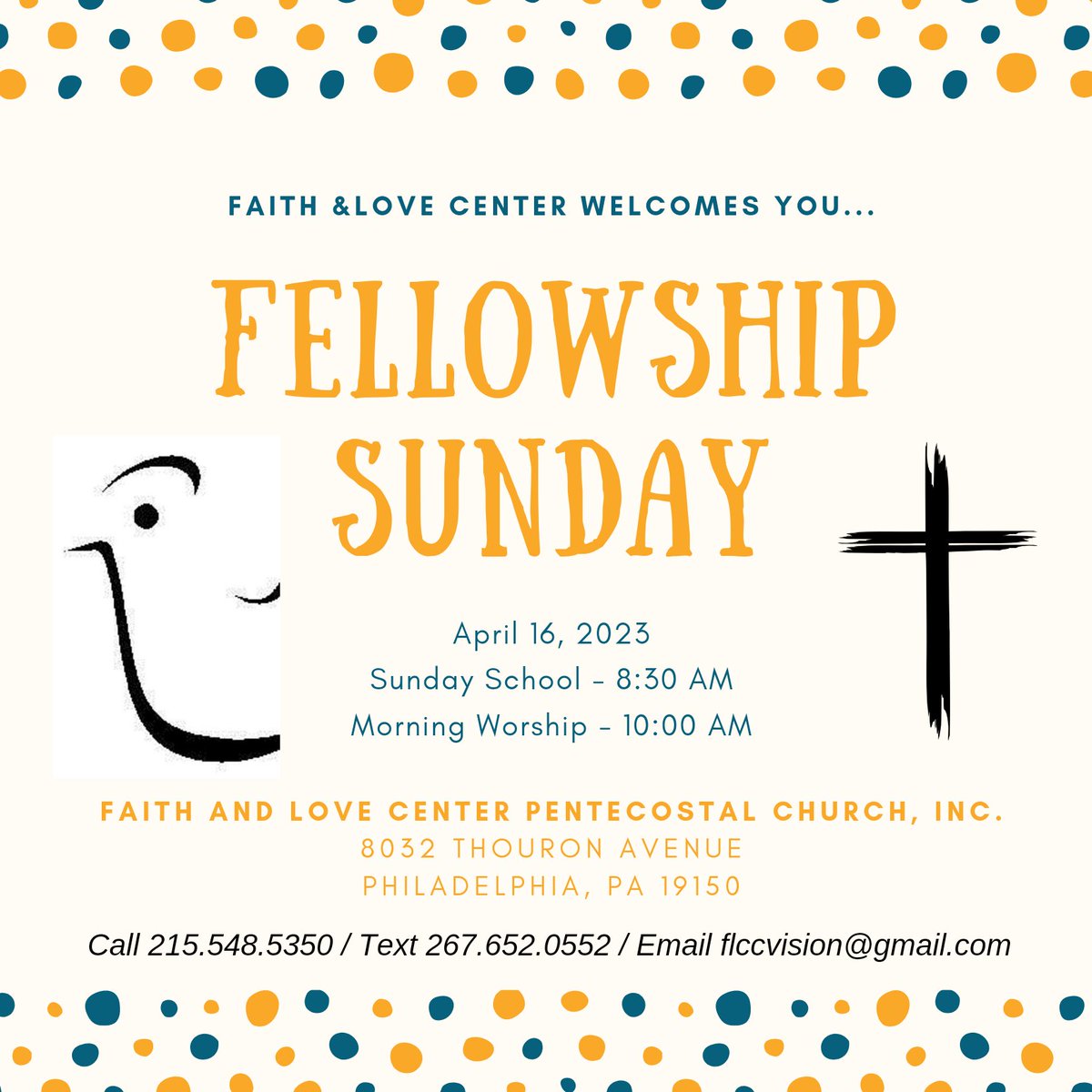 flccvision's tweet photo. Join us for FELLOWSHIP SUNDAY! Let's connect with GOD and each other! Light refreshments served after worship. #fellowship #flcc #fellowshipsunday https://t.co/SDnT0L7iJ4