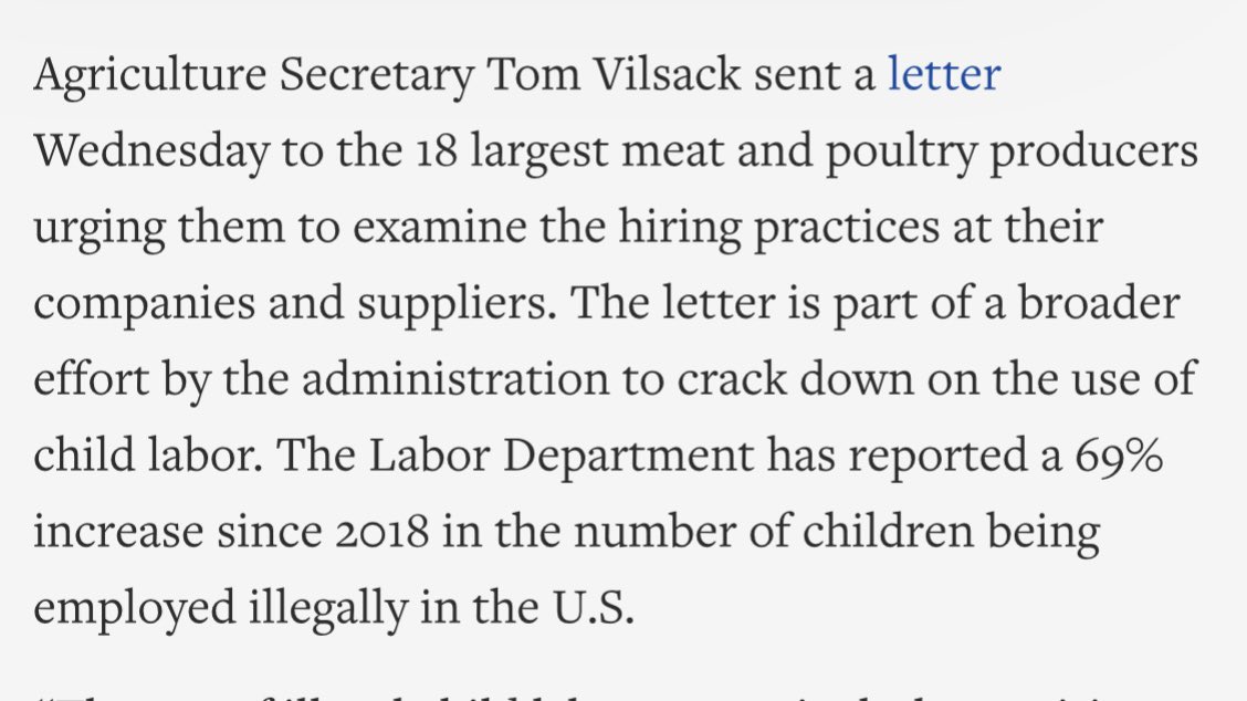 PushDemsLeft's tweet photo. Literal child labor is surging under Biden, so his administration responds by… writing a letter about it. https://t.co/k485RF0IEm