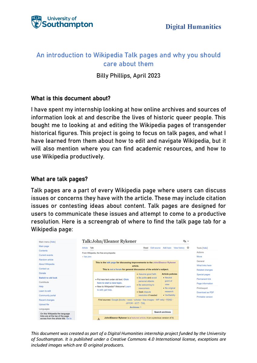 Our wonderful student intern Billy has written a short intro to Wikipedia talk pages and why you should pay attention to them when using Wikipedia. issuu.com/digihums/docs/…