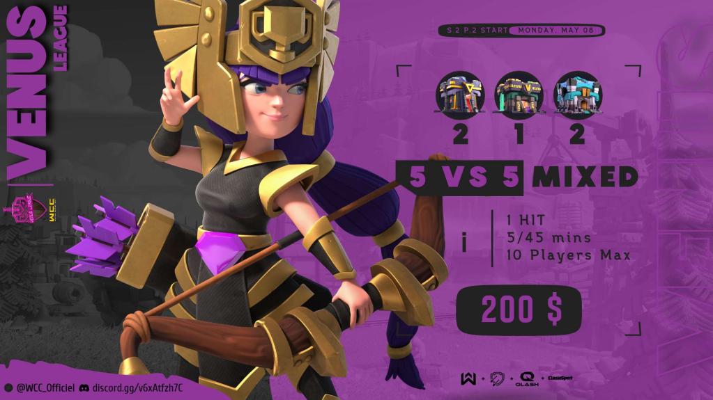 Hello, 
The registrations for our season 2 part2 are open.   

🔸Eureka League: 5v5 Full th15
1 hit - Timed attacks
Cash Prize: $ 800

🔸Venus League: 5v5 Mixed
1 hit - BD: 2/1/2
Cash Prize: $ 200

discord.gg/v6xAtfzh7C