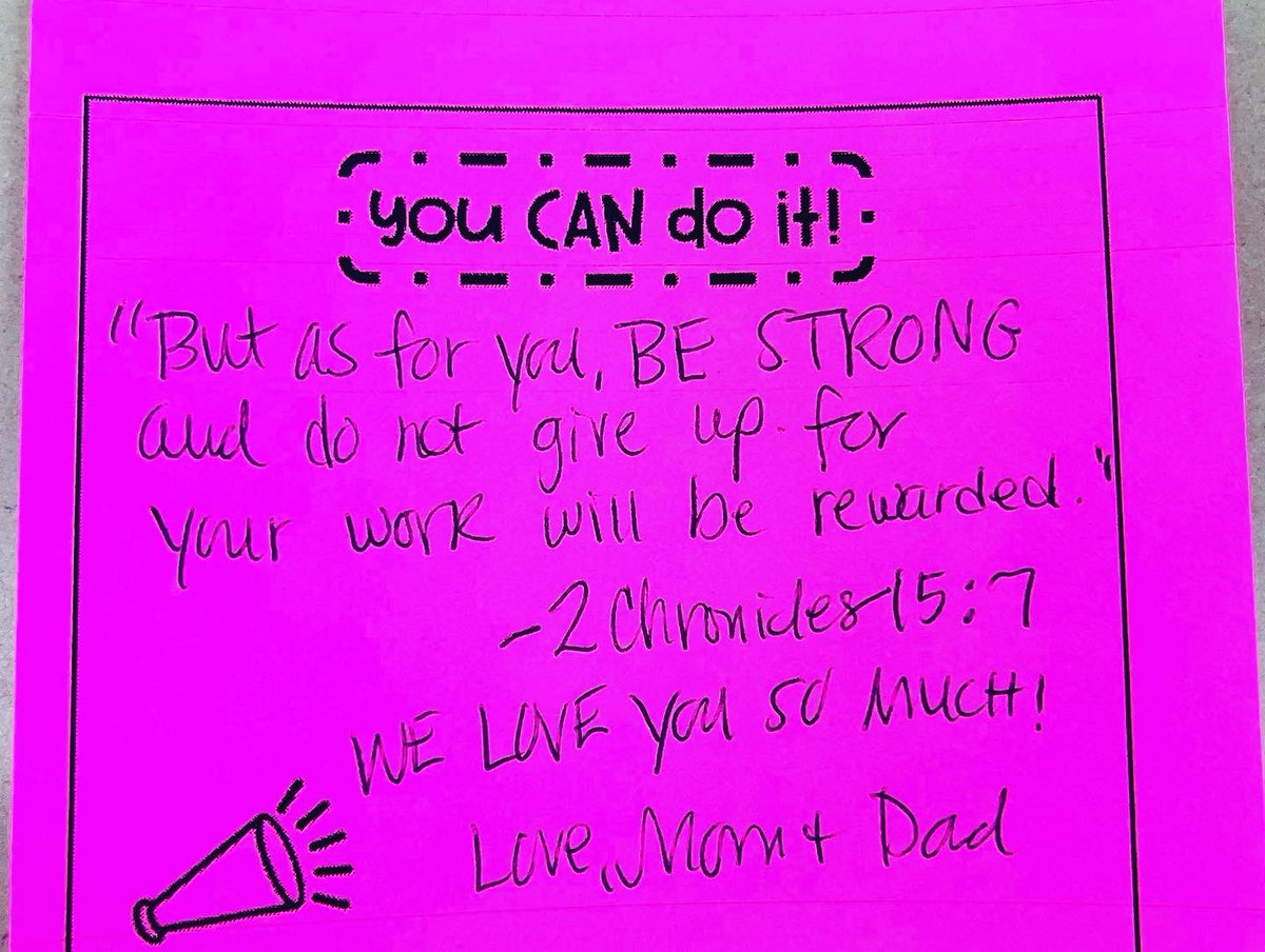 CalvertFamily's tweet photo. the little things. they matter in a big way. 

seeing and hearing the excitement from my kiddos about these encouraging notes from their parents for state testing melts my heart every.single.time. 

gosh, i love them 🥺❤️

@Oesjackets @ocsjackets https://t.co/TArKCpgAaO