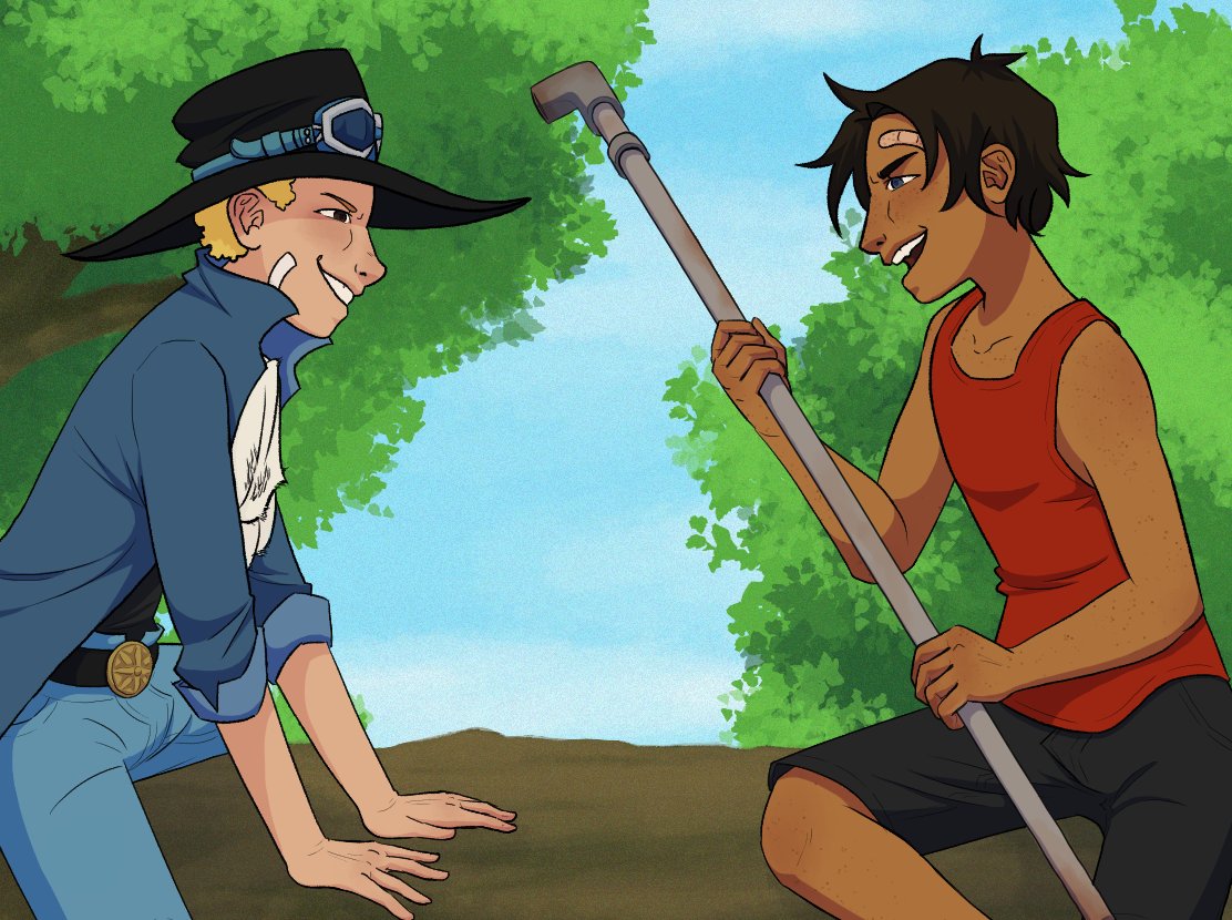 GraveCoal's tweet photo. It took me months to finish this ☠ 

#OnePiece #Sabo #PortgasDAce #ScreenCapRedraw #Redraw https://t.co/lM3SdNXv9T