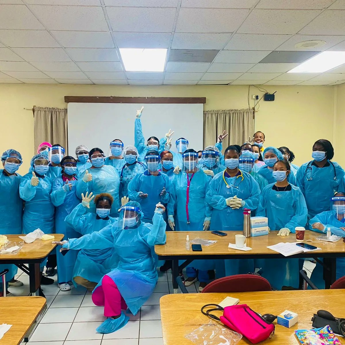 BelizeRedCross's tweet photo. The Belize Red Cross Society's second cohort of 2023 for our Home Caregiver Nurse Certification Training Course is fully on the way.

This week, participants are being trained in the proper use of Personal Protective Equipment (PPE) by our certified nursing instructor. https://t.co/eWY5m0hmFJ