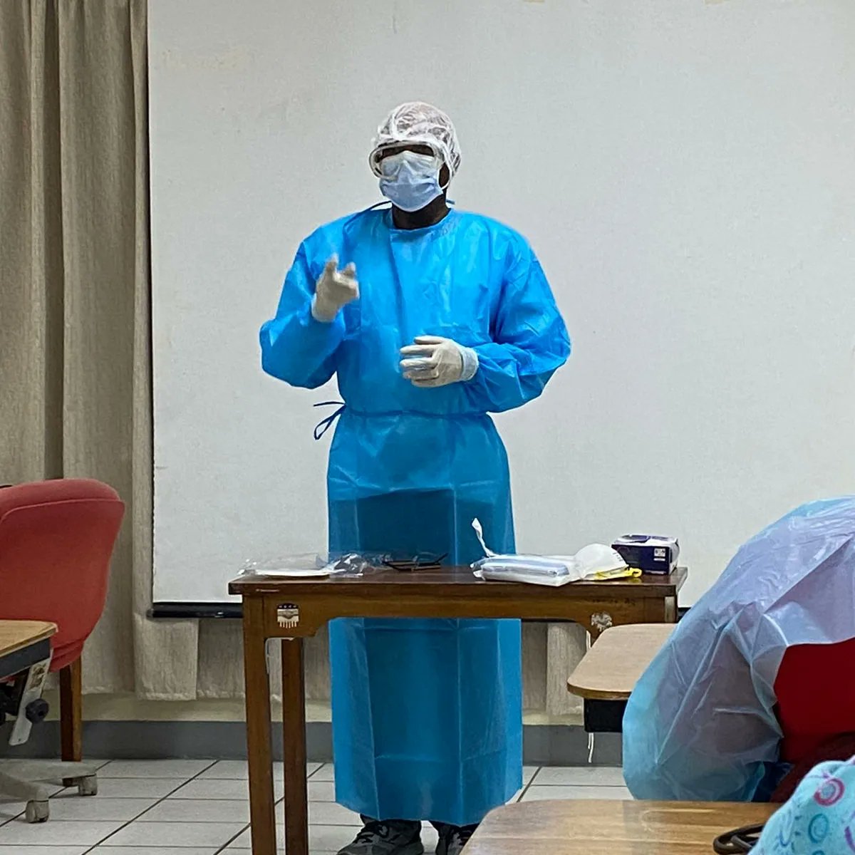 BelizeRedCross's tweet photo. The Belize Red Cross Society's second cohort of 2023 for our Home Caregiver Nurse Certification Training Course is fully on the way.

This week, participants are being trained in the proper use of Personal Protective Equipment (PPE) by our certified nursing instructor. https://t.co/eWY5m0hmFJ