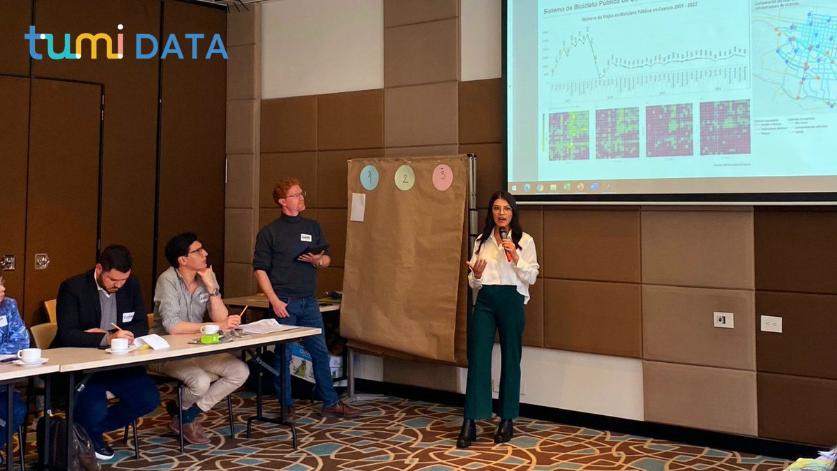 TUMInitiative's tweet photo. Insightful input from the city of Cuenca at the #TUMIData launch event in Bogotá! Exciting to learn about the progress of the pilot and how Cuenca is leveraging data for sustainable mobility. 🚴♀️ 📲🌱
#MobilityDataHub https://t.co/qetkH921uR