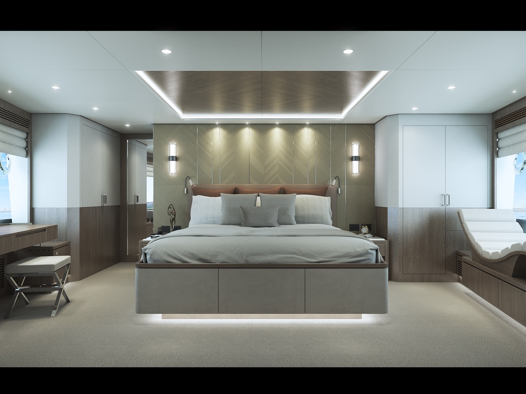 HorizonYachtUSA's tweet photo. Experience the modern design of the all-new Horizon FD90 Hull 229! With an open galley layout, this yacht is redefining open concept living. New owners can personalize decor elements. Check out the renders of this stunning yacht in build! 

#HorizonYachts #FD90 #NewBuild #Luxury https://t.co/XaSDImqKtd