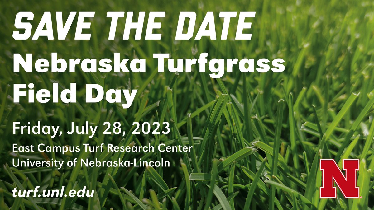 UNLturfgrass's tweet photo. The date is set for Nebraska Turfgrass Field Day on Friday, July 28, 2023. Registration and agenda coming soon. 
https://t.co/F2fL94eehd https://t.co/6DbcMhKgJK