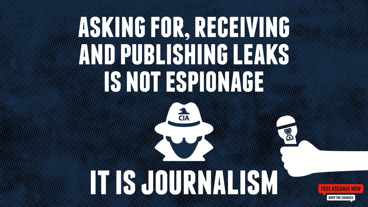 SomersetBean's tweet image. 3. Asking for, receiving and publishing leaks is not espionage. It is journalism.

The dangerous precedent being set in Julian Assange's case is that journalists can be tried as spies for revealing government wrongdoing and state crimes.

#FreeAssangeNOW