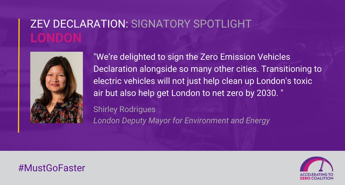 LDN_environment's tweet photo. 📢 News just out!
⚡️ London joins 68 other cities as a signatory of the #ZEVDeclaration, committing to convert all our cars and vans to zero emission by 2035 at the latest.
Find out more: https://t.co/14CPl2vuhm https://t.co/jWad8e5P32