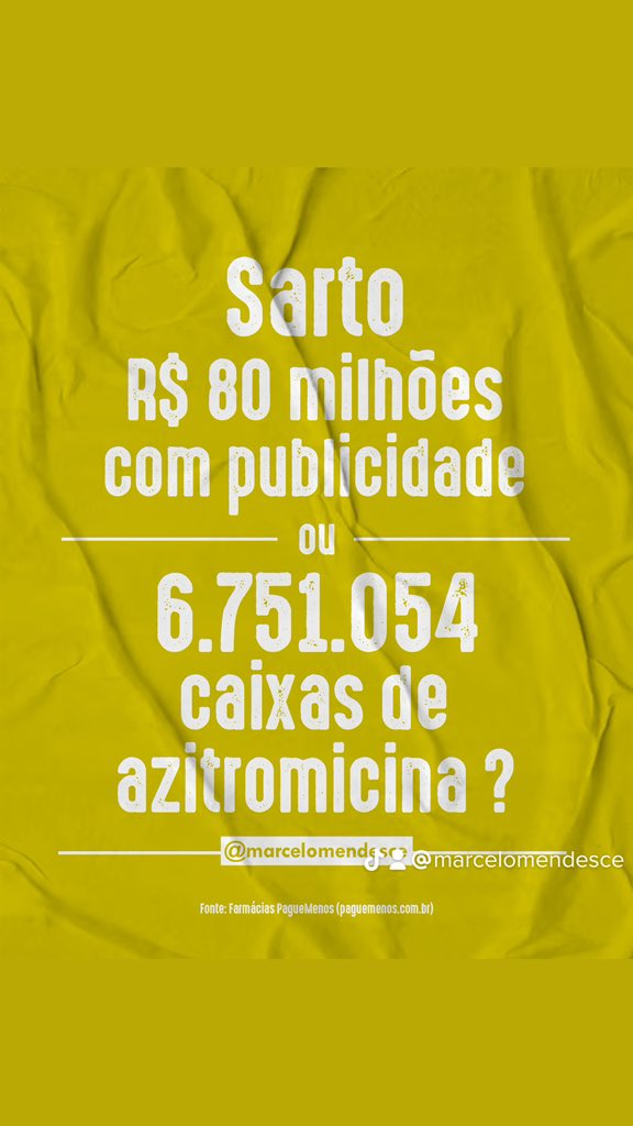 MarceloMendesCE's tweet photo. Não sabia q propaganda cura doença…
#sarto12 #sartoprefeito #fortalezaceara #prefeituradefortaleza #secretariadesaudedefortaleza #hospital #postodesaude #ceara #antibióticos #virose #infecção #robertoclaudioprefeito https://t.co/xlHpG83dJc
