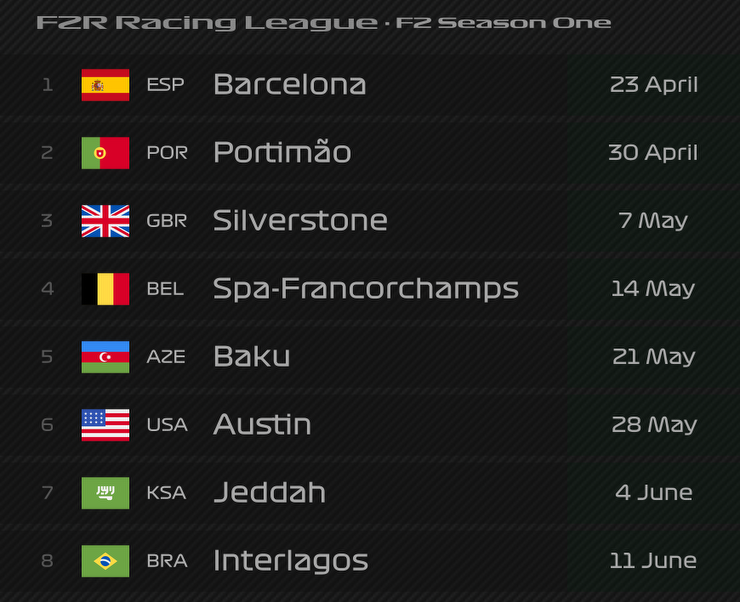 NEW F2 CALENDAR! 🔥
Sign-ups now open for FZR's new F2 league. ✍️
#f2 #formula2 #leagueracing
