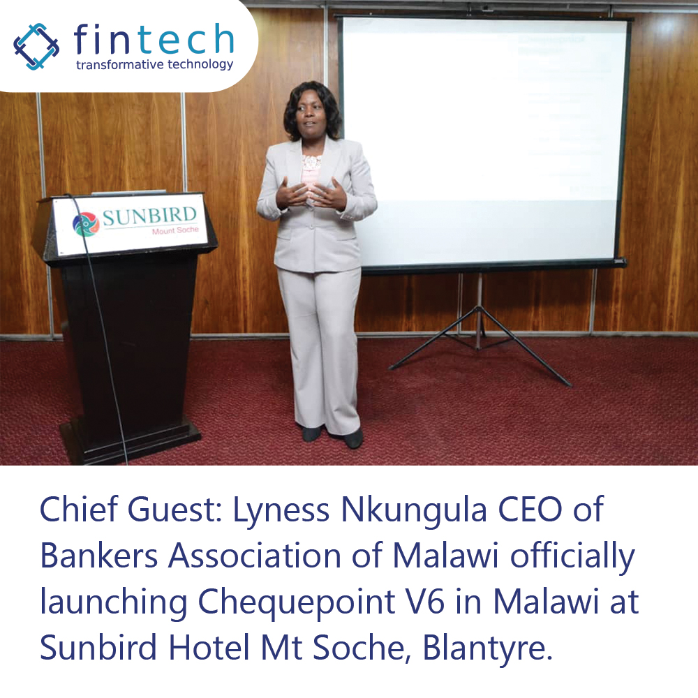 fintechgrp's tweet photo. Today Fintech was honored to host the ChequePoint Version 6.0 Breakfast Launch in Blantyre, Malawi at the Sunbird Mt Soche Hotel. In attendance were representatives from CDH Investment Bank,First Capital Bank,National Bank of Malawi,Ecobank,NBS bank,Centenary Bank &amp; Standard Bank https://t.co/6iWpBovWMC