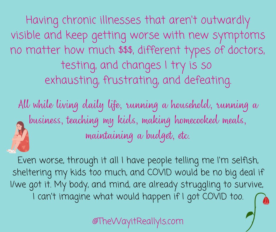 thewayitreally1's tweet photo. Having chronic illnesses that aren't outwardly visible and can't be improved no matter what I do or try is so frustrating...here are my thoughts for today. #thewayitreallyis #SARSCoV2 #CovidIsNotOver #chronicillness  #hatersgonnahate https://t.co/ctDvKVURjI