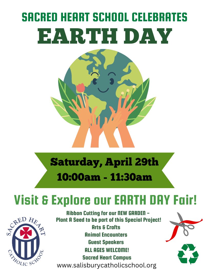 camilebte's tweet photo. 🌎 SAVE THE DATE for our Earth Day Event! 🌎 Join us on Sat., 4/29 10am-11:30am on our campus as we celebrate our wonderful Earth! ♻️Expert speakers, animal encounters, arts &amp; crafts and ribbon cutting for our new garden!🌸 We look forward to seeing you!😎
#shcsdolphins🐬 https://t.co/A3QYbbR6Q4