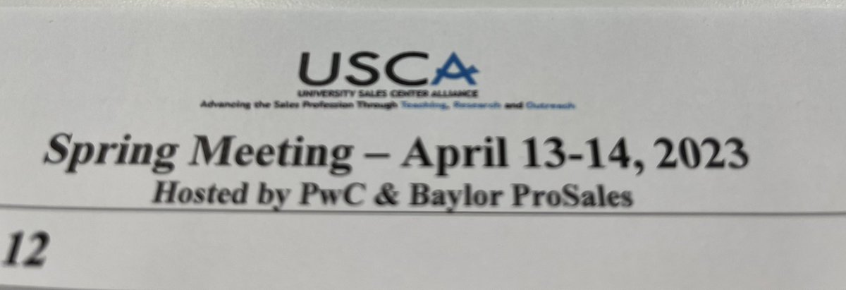 shannonjgregg's tweet photo. Kicking off the University Sales Center Alliance meeting with a bang this morning! The #USCA2023 is a collaborative approach to advancing the sales profession through teaching, research, and outreach. https://t.co/g9f6aG0WBc
