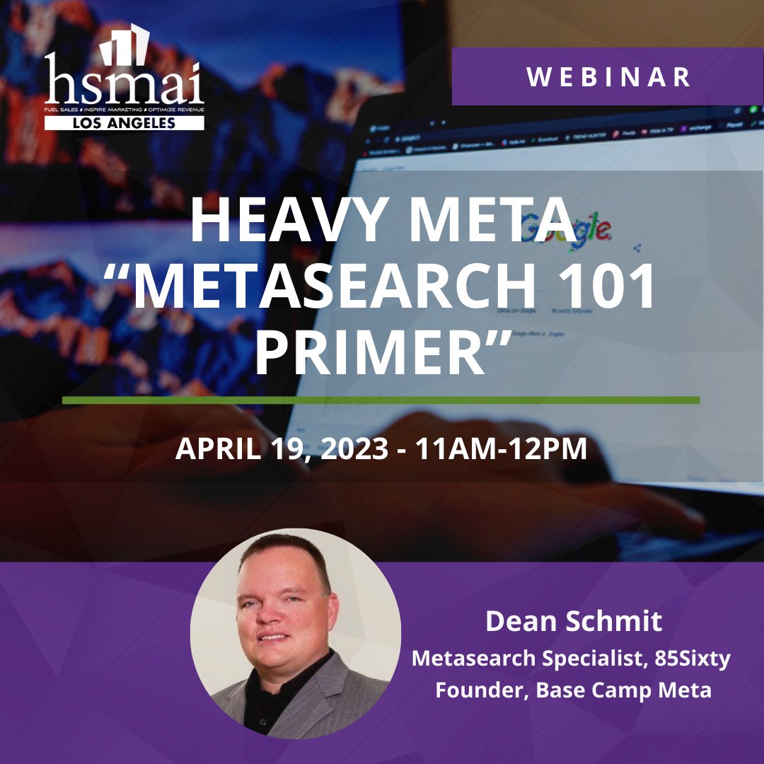Does Rate Parity Matter in Metasearch? Join us April 19th and learn what metasearch is and the nuances of different channels from the expert Dean Schmit. hsmailosangeles.org/event/heavy-me…

#hsmai #hotelmarketing