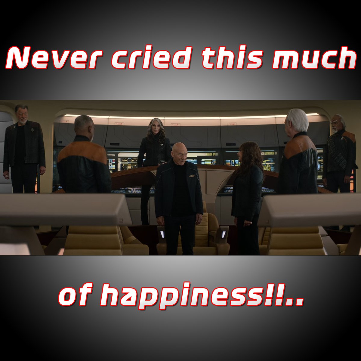 SexyBrigadeiro's tweet photo. Gosh dang it, @TerryMatalas !
🖖🥲

SO great to see them back to THIS place!
I just can't love Star Trek The Next Generation more!

Absolutely LOVING Picard Season 3 - please, do not end - gaaaahhhhh!!..

@StarTrek 
#StarTrekTNG https://t.co/auq8XZaPIA