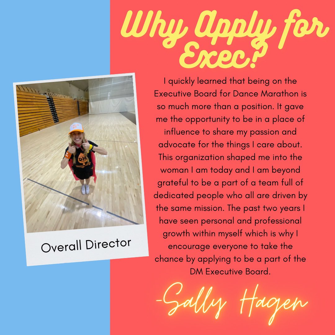 Thinking about applying for Exec?

Hear from senior and Overall Director, Sally Hagen, and see why she thinks you should apply for exec.

The link is in our bio! Don’t forget the application closes TOMORROW NIGHT!