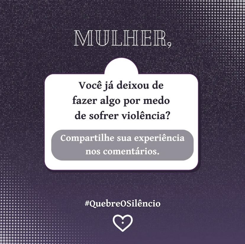eusouagloria's tweet photo. A violência de gênero não tem lugar em nossa sociedade. No entanto, muitas mulheres ainda enfrentam medo e insegurança em suas vidas diariamente. Hoje, pedimos que todas as mulheres compartilhem uma experiência em que deixaram de fazer algo por medo de sofrer violência. https://t.co/jNnyFnwCNK