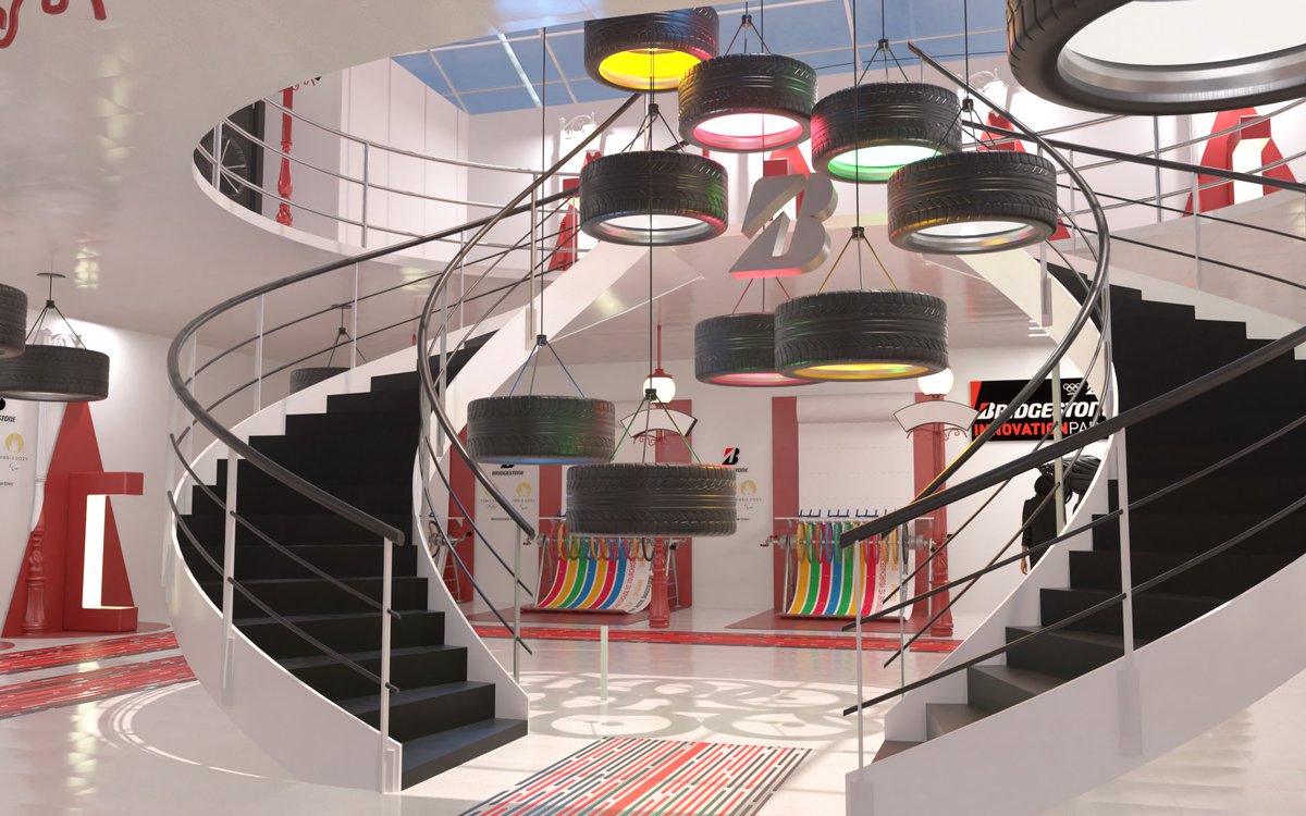 SuperMachine_3D's tweet photo. 3D Renderings for Innovation Parc, an Immersive Experience presented by Bridgestone Tire for the 2024 Paris Olympics.

Our client came to us with some BIG ideas for this experience; Custom fabricated scultpures and furniture made from tires, VR simulations, and a larger than life carnival wheel for prize giveaways to name a few. Creating such a unique space within a predetermined footprint has it's challenges, but that's what the Super Machine team does. We create truly beautiful designs that bring our client's vision to life and a leave lasting impression on the public.

It can often be challenging for clients to visualize a project when the only cues offered are vague and uninspiring. It's much more effective to show a detailed image of the intended design space so that there's no ambuguity, helping to avoid any last minute changes that could foil the ultimate design.

Do you have an upcoming project or proposal that you want to see brought to life? Our team would love to assist you with conceptualizing and building out your ideas. Send us a DM or email us at kori@supermachine.design!

#immersiveexperience #experience #engagement #brandactivation #olympics #design #3d #3ddesign #3dmodeling #corporateevents #spaceplanning #custom #unreal #unrealengine #virtual #events