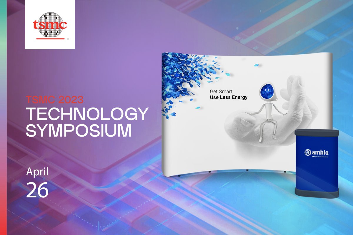 Ambiq_AI's tweet photo. Come see us at TSMC Technology Symposium April 26th in Santa Clara! We'll be showcasing our products and technology with live demos. Register now in the link below!
https://t.co/M2QJJAwybs
#semiconductors #IoTsolutions #endpointAI https://t.co/0qRQXwKXTd