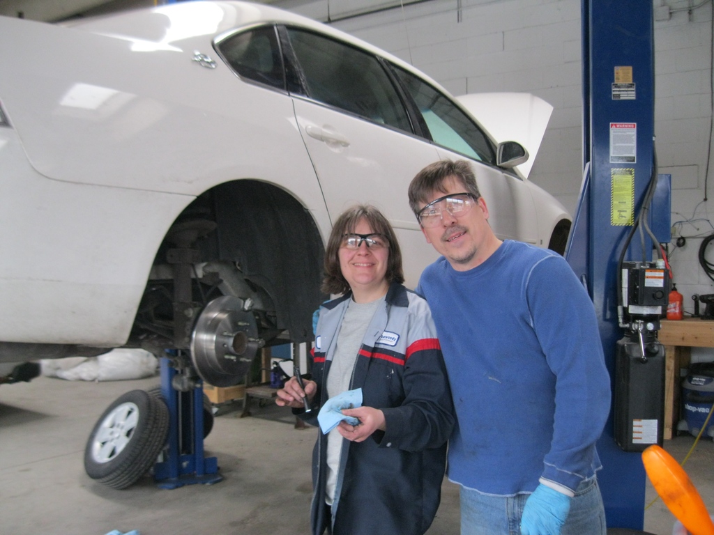TheLiftGarage's tweet photo. Day 1! 10 years ago today Jennifer was our very first customer. She had her front and rear brakes done at The Lift, after the repair she could safely bring her son to his chemo treatments.
#safecars #securelives #10years
Pictured: Founder Cathy Heying & Board Member Dave Duval https://t.co/wSmAI4lril