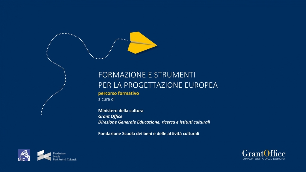 Il Grant Office del MiC organizza il percorso “Formazione e strumenti per la progettazione europea”: 4 webinar, aperti a studenti e professionisti del patrimonio culturale, sulla programmazione europea 2021-2027 e della gestione di progetti europei. agenziacult.it/mic/mic-al-via…