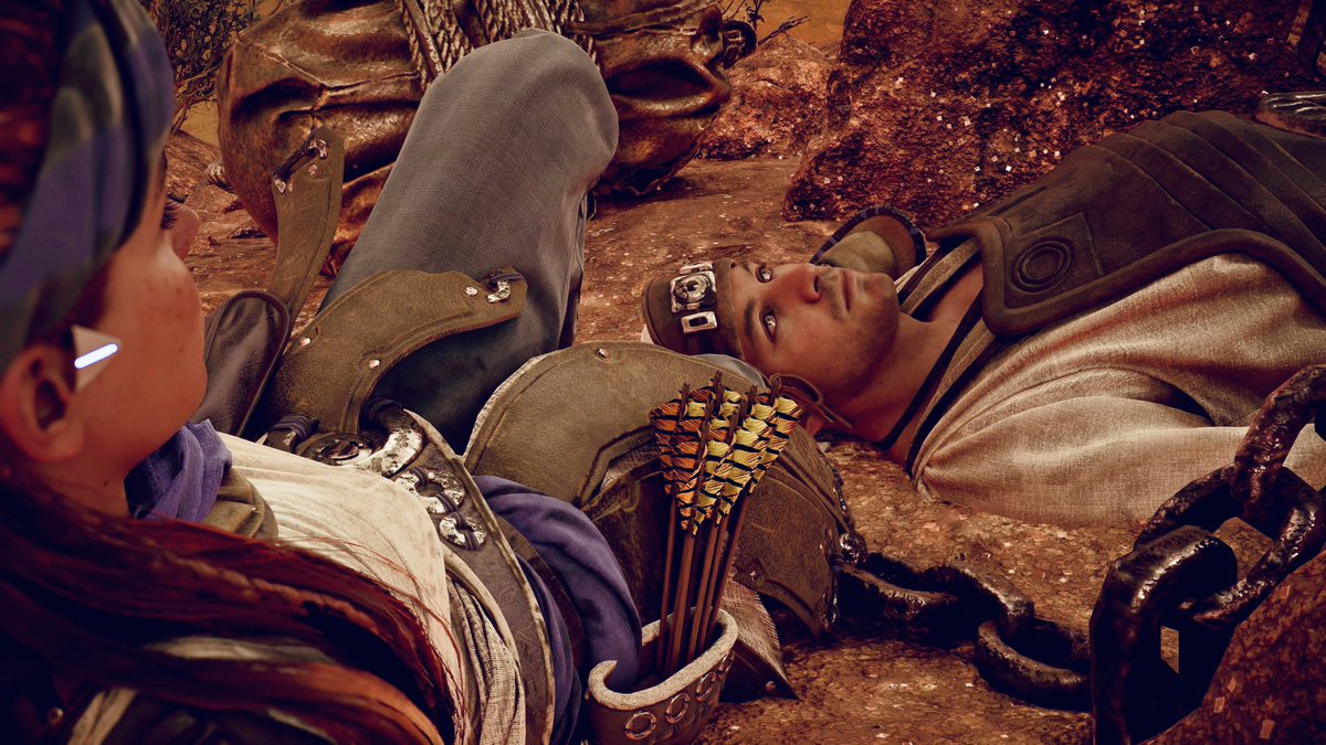HorizonJade79's tweet photo. #Aloy, making sure #Morlund is comfortable. What a great friend!
#HorizonForbiddenWest https://t.co/QPhygOv0Gd