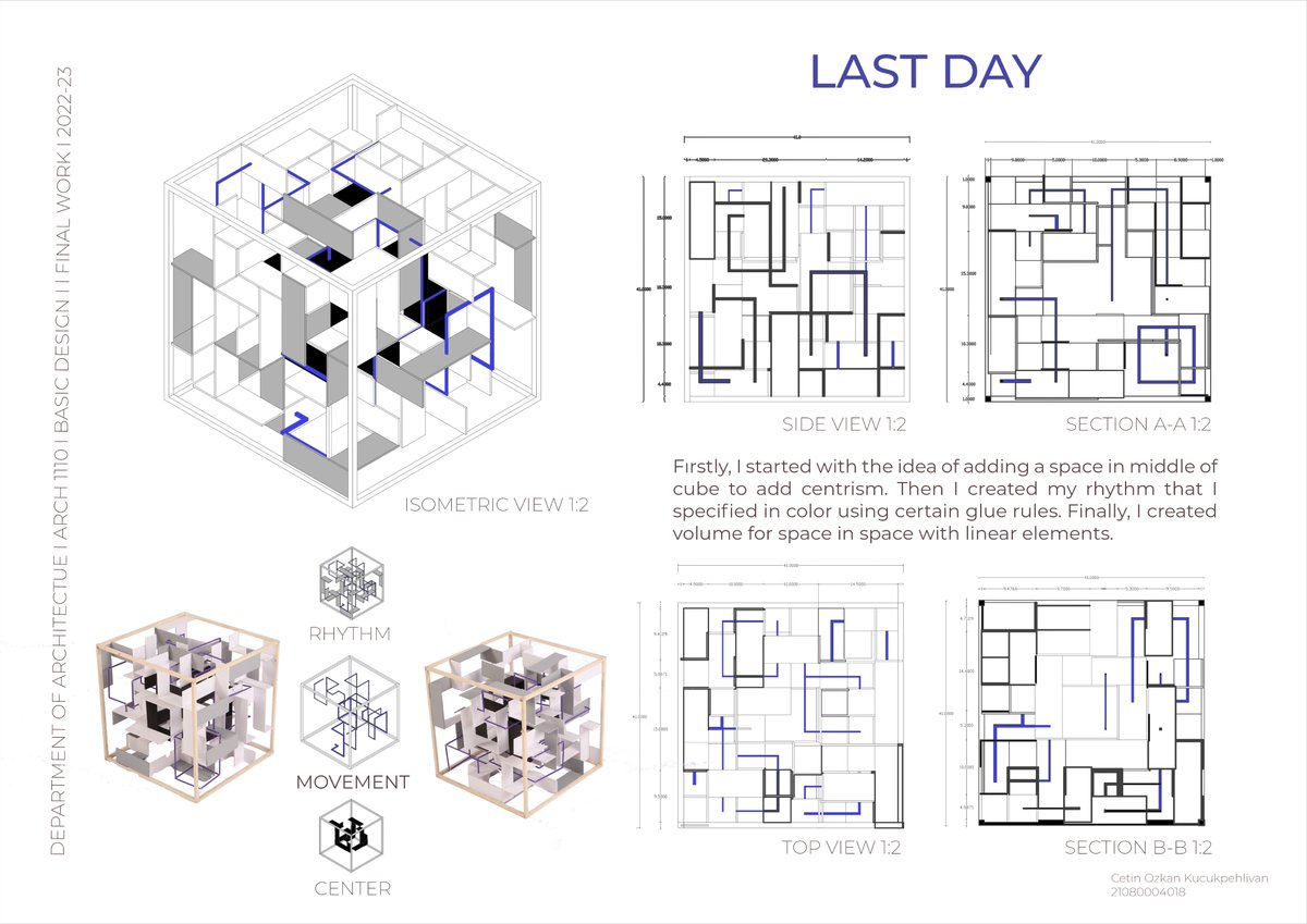 portfolio_yu's tweet photo. 2022-2023 Güz dönemi, 1. Sınıf ARCH 1110 Mimarlıkta Temel Tasarım I Stüdyosu final projesi:

"Design of a 3D Composition"

Tasarımcı öğrenci: Çetin Özkan Küçükpehlivan
+
#YUportfolio #YaşarMimarlık #YaşarArchitecture #TemelTasarım #BasicDesign https://t.co/dFIZ2LpRcC