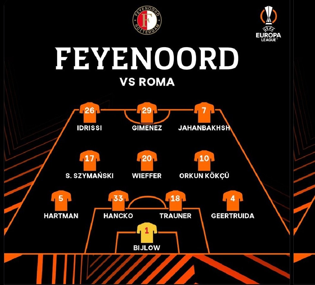 abadaaki's tweet photo. Our first game of the night in #UEL.
Lineups are out already #FEYROMA
Tip: G/G
#GSBUganda https://t.co/vs5sh7wnaU