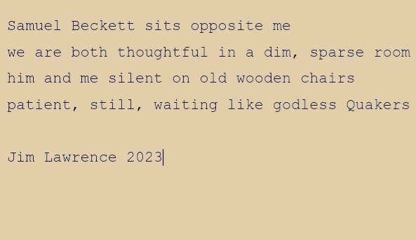 Jimzovich1's tweet photo. Happy birthday, Sam. #SamuelBeckett #bornmad #poetry #poetrytwitter https://t.co/BoGxNbMjaR